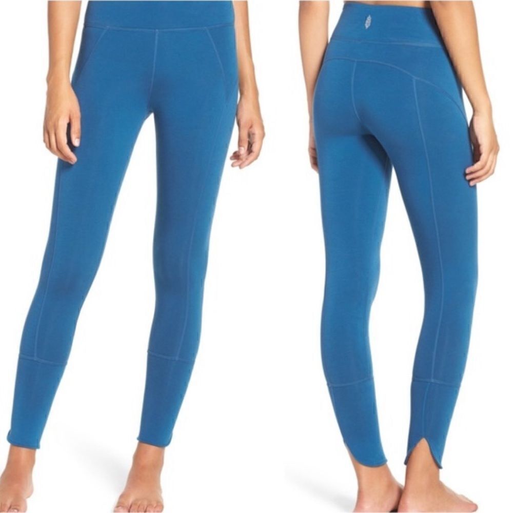Free People Movement Virgo Performance Cropped Blue Leggings Women’s Medium